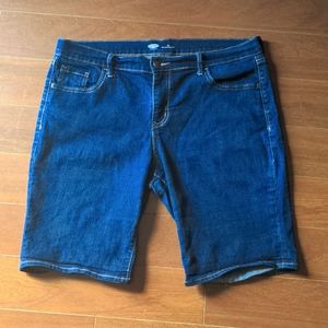 Jean Shorts Dark Denim Knee Length